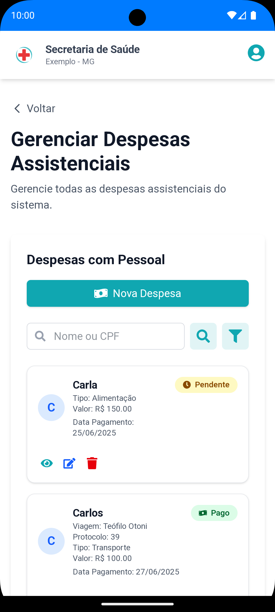 Controle de Despesas